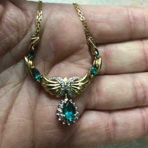 Emerald and Diamond 16 inch necklace.